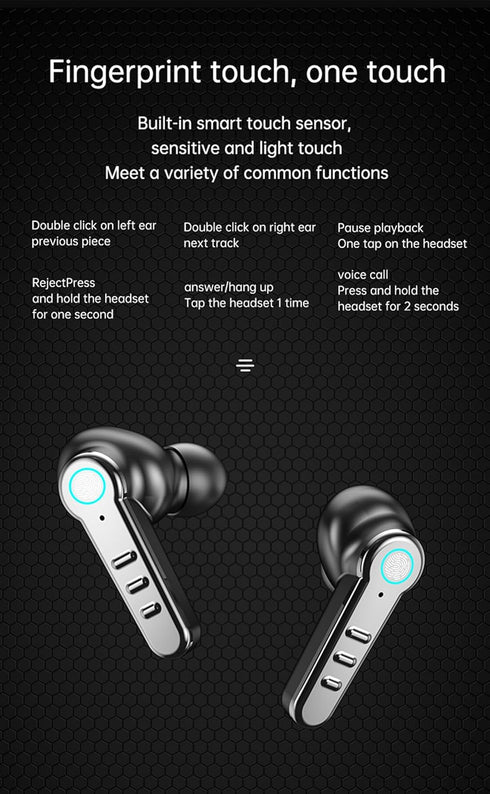 True Wireless Earbuds, 2024 Bluetooth Headphones 5.3 Earbuds, Waterproof Touch Control Ear Buds in-Ear Built-in Mic, with LED Power Display, IP7 W...