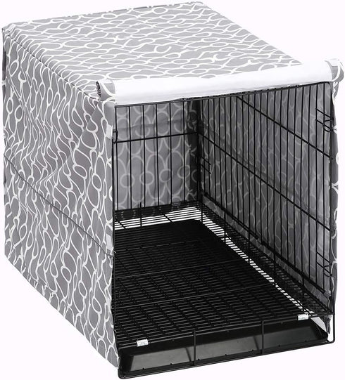 Pethiy Dog Crate Cover for Wire Crates, Fits Most 24" inch Dog Crates. Easy to Put On, Take Off, and Adjust - Cover only -Gray-24 Inch...