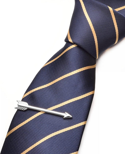 2Pcs Hunting Tie Clip Set for Men Unique Silver Gun Sword Arrow Tie Bar Personalized Fathers Day Birthday Jewelry Gift...