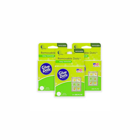 Glue Dots Double-Sided Removable Dots, 1/2'', Clear, 3 Pack includes 3 rolls of 200 (600 total dots)...