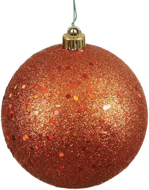 Vickerman 6" Burnished Orange Sequin Ball Ornament, 4 per Bag...