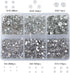 Bymitel 5000 Pieces 6 Mixed Sizes Glue Fix on Glass Rhinestones Round Crystal Gems Flatback for DIY Jewelry Making with one Picking Pen(6-Sizes 50...