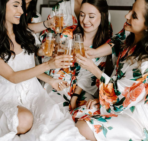 ModParty Cheers Flutes | Set of 12 | Wedding Reception, Bachelorette Party, Bridal Brunch Plastic Stemless Cups | Bridesmaid Keepsakes | Toasting ...