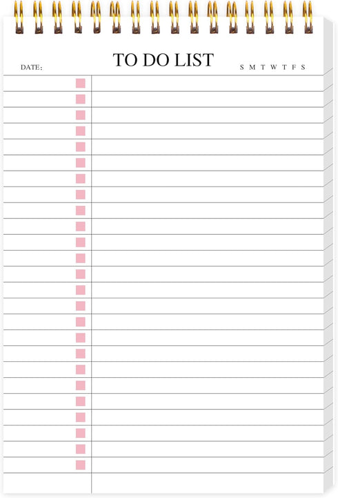 To Do List Notepad, Undated Daily Planner Notepad with To Do List Notebook Checklist Planner Spiral Waterproof Cover Notepad for Office Supplies, ...