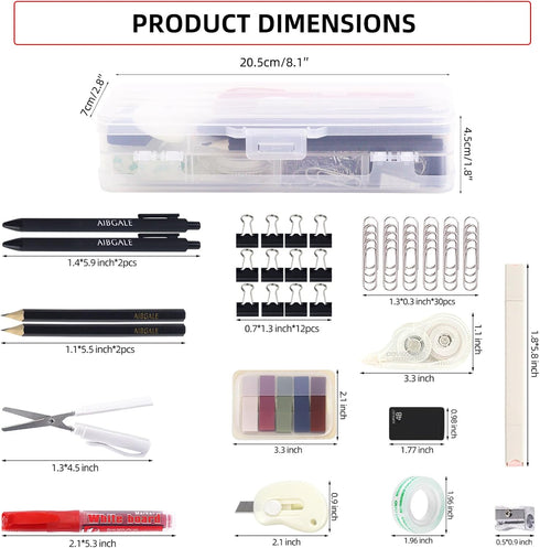 Portable Office Supplies Set, Office Desk Accessories Kit with Organizers, School and Home Desk Storage Includes Pencils, Scissor, Paper Clips, Dr...
