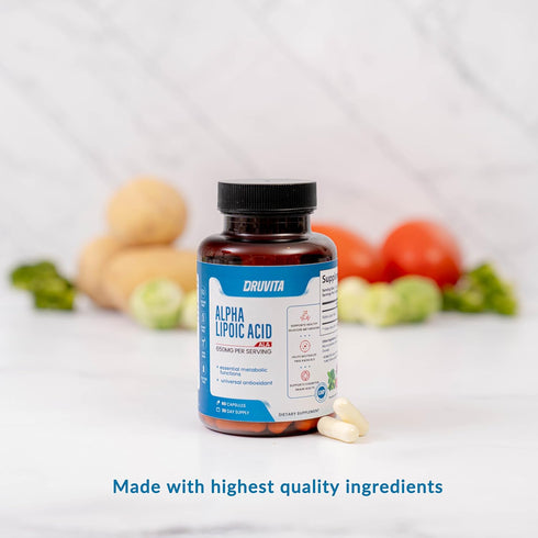 Alpha Lipoic Acid 650mg - Extra Strength Antioxidant Ala Supplement for Energy Production, Brain, Heart, Metabolism, Nerve, Cellular Health - Vega...