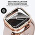 2 in 1 Bling Waterproof Case for Apple watch Series SE 6 5 4 44mm, 360 Protective PC Cover Front & Back Bumper with Tempered Glass Screen Protecto...