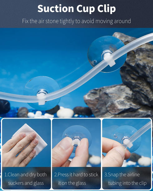 Pawfly Aquarium Air Stone Bar Bubbler 12 Inch, Fish Tank Bubbler Stone with 4 Suction Cups Square Oxygen Diffuser for Air Pump Fish Tank Pond and ...