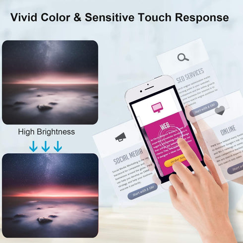 for iPhone 8/ SE 2020 2nd Generation Screen Replacement Black, LCD Touch Screen Digitizer with Repair Tools for A2275, A2298, A2296 with Waterproo...