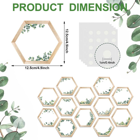 60 Pcs Simply Boho Hexagons Cutouts Hexagon Cutout Simply Boho Classroom Decor Assorted Greenery and Wood Grain 6 Sided Bulletin Board Decorations...