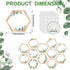 60 Pcs Simply Boho Hexagons Cutouts Hexagon Cutout Simply Boho Classroom Decor Assorted Greenery and Wood Grain 6 Sided Bulletin Board Decorations...