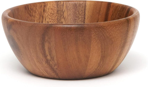 Lipper International Acacia Round Flair Serving Bowl for Fruits or Salads, Small, 6" Diameter x 2.5" Height, Single Bowl...