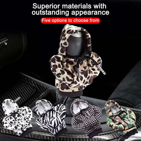 Car Gear Shift Knob Hoodie, Mini Vehicle Gear Shifter Stick Cover, Cute Funny Automoive Interior Gear Lever Protecttor Decoration Accessories, Uni...