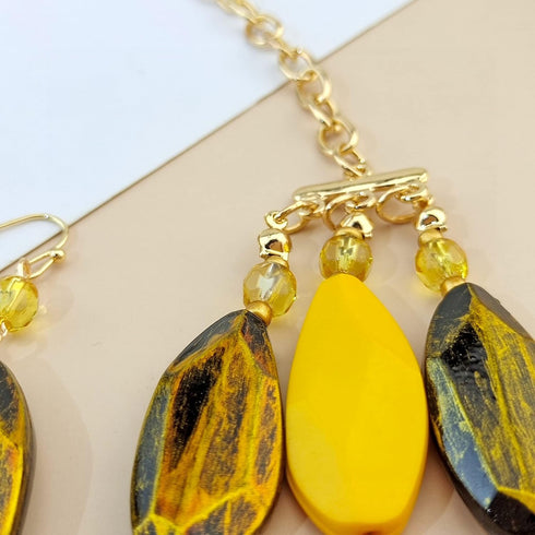 Bocar 3 Layer Beads Statement Necklace Earring for Women Jewelry Set...