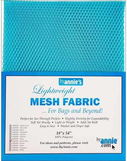 By Annie Lightweight 18x54 Parrot Blue Mesh Fabric LTWT 18x54ParrotBl, 54 Inches...