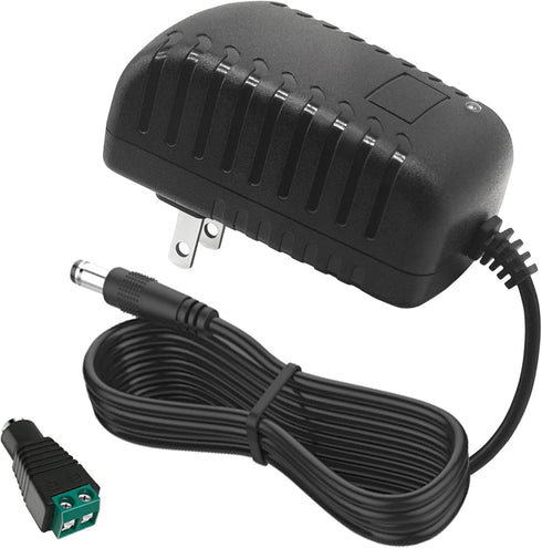 12V 2A AC Adapter 100-240V AC to DC 50-60Hz 12V DC transformer 12 Volt 2 Amps 24W Power Supply Converter with 5.5mm x 2.1mm/2.5mm Plug, for LED Li...
