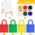 4 Sets Watercolor Paint Party Supplies Mini Paint Canvas and Easel Sets with Mini Watercolor Paint Sets 4x4" Mini Canvas Mini Wooden Easel Waterco...