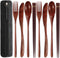 Reusable Wooden Utensils for Eating 8 Pcs Travel Wooden Spoons Forks Chopsticks Cutlery Set with Case Portable Lunch Utensils Silverware Set for L...