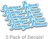 Passenger Princess Stickers - 5 Pack of Adorable Car Window, Rearview Mirror and Dashboard Decals - Available in 4 Vibrant Colors! (Blue)...