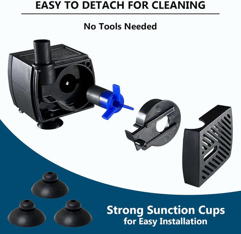 Mini Submersible Water Pump, Small Fountain Pump (2.5W 160L/H) for Aquarium Fish Tank, Tabletop Fountain, Pet Fountain, Hydroponics...
