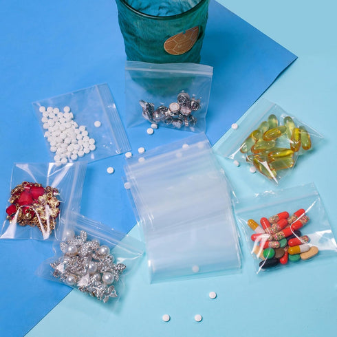 100 Packs Pill Bags 6 mil Sturdy 3x2.75 inch Pill Pouches BPA Free Seal Waterproof Handy Reusable Pill Bags for Travel Small Plastic Bags for Pill...