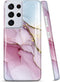 JIAXIUFEN Galaxy S21 Ultra Case Gold Electroplated Glitter Marble Slim Shockproof TPU Soft Rubber Silicone Cover Phone Case for Samsung Galaxy S21...