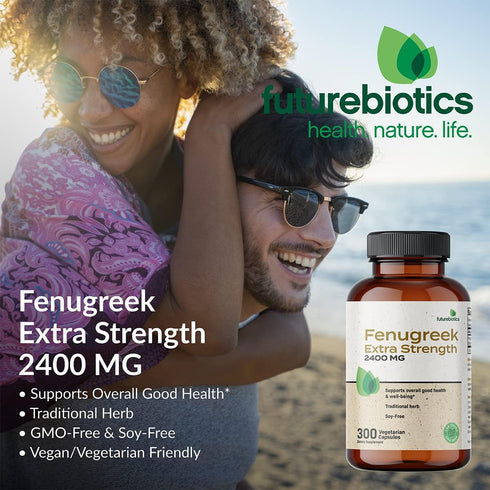 Futurebiotics Fenugreek Extra Strength 2400 MG Supports Overall Good Health & Well-being, Non-GMO, 300 Vegetarian Capsules...