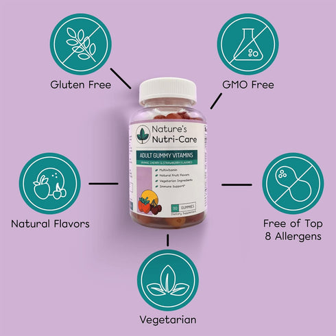 Nature's Nutri-Care Gummy Vitamins - Multivitamins for Women, Mens Multivitamin Gummies, Chewable Vitamin for Adults, Women’s & Men’s Multi Supple...