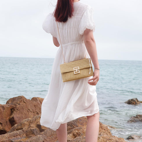 Ynport Straw Clutch Purses for Women Summer Woven Evening Handbags Wicker Rattan Envelope Wallet Chain Shoulder Bag 2024...