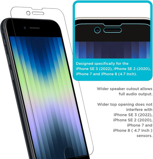 Tech Armor Matte Anti-Glare/Anti Fingerprint Film Screen Protector for Apple NEW iPhone SE 3 (2022), iPhone SE 2 2020, iPhone 7 and iPhone 8 (4.7 ...