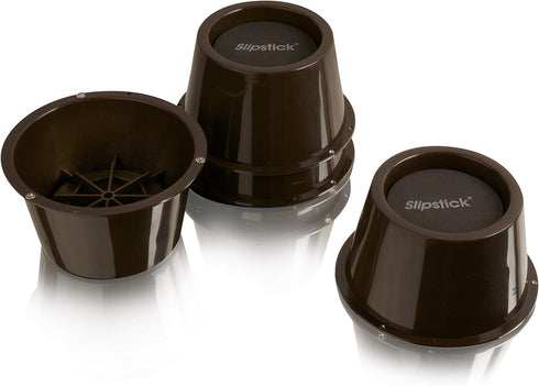 Slipstick CB654 2 Inch Lift Furniture Risers / Bed Risers, Adds 2" Height to Heavy Furniture or Beds (Set of 4) Supports 2,000 lbs,Chocolate/Dark ...