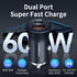 Dual-Port 60W,USB C Car Charger, Fast Charge, Cigarette Lighter USB Charger, Mini Metal Shell?for Apple iPhone 15/14/13 Pro Max Plus, iPad, Samsun...