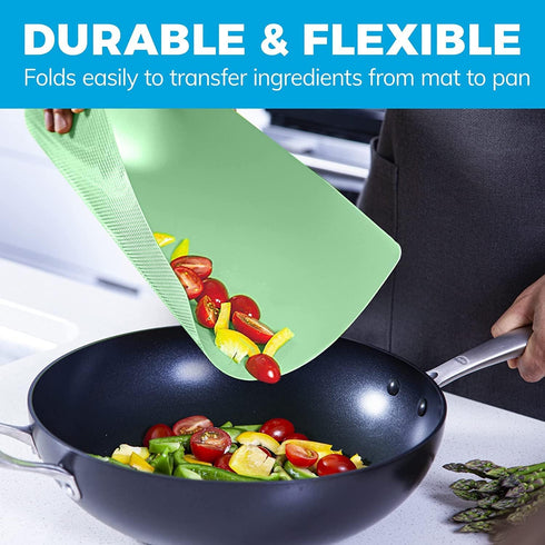 Extra Thick Pastel Flexible Plastic Cutting Board Mats with Food Icons & EZ-Grip Waffle Back, (Set of 6) Dishwasher Safe. Cutting Boards For Kitch...