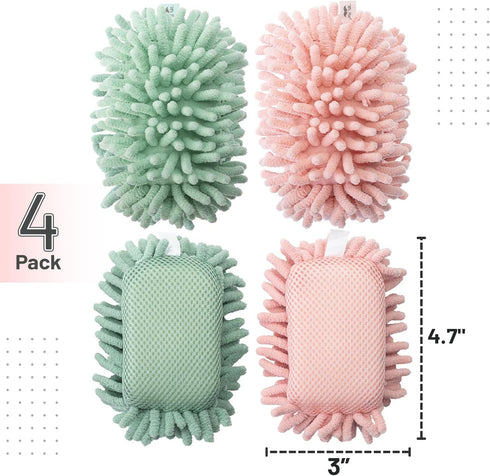 Mr. Pen- Microfiber Shag Whiteboard Eraser, 4 Pack, Washable Microfiber Whiteboard Eraser, Dry Erase Eraser, Dry Eraser, White Board Eraser, White...