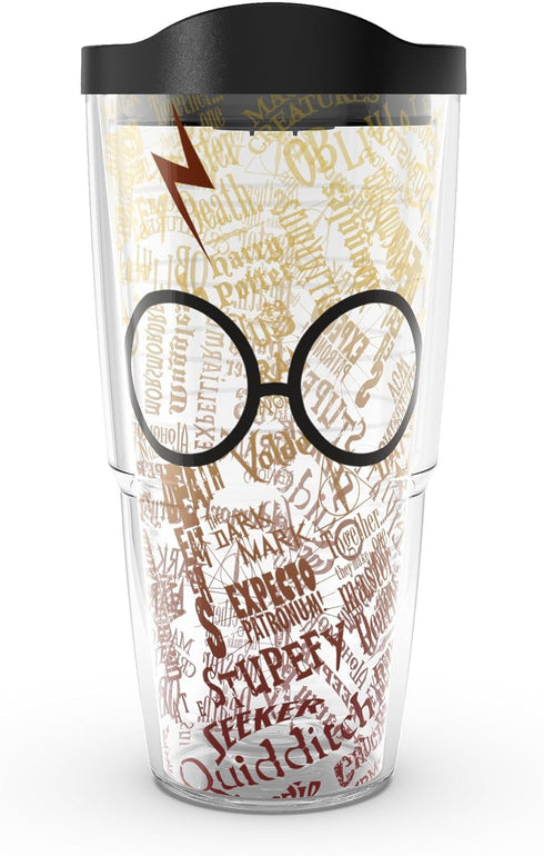 Tervis Made in USA Double Walled Harry Potter - Glasses and Scar Insulated Tumbler Cup Keeps Drinks Cold & Hot, 24oz, Classic...