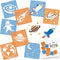 NAKLEO 8 pcs Drawing Stencils for Kids - 15x15cm (6x6 inch) - Space - Universe - Reusable Washable Plastic - Art and Craft Template Set - Painting...