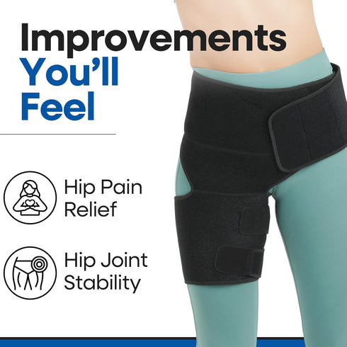 Hip Brace Thigh Compression Sleeve | Hip Sciatica Pain Relief Device Brace | Hamstring & Groin Compression Sleeve Wrap for Sciatic Nerve Relief | ...