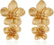 Gold Flower Earrings Double Flower Gold Statement Earrings for Women, Hypoallergenic Gold Floral Earrings Large Gold Earrings for Women Boho Jewel...