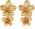 Gold Flower Earrings Double Flower Gold Statement Earrings for Women, Hypoallergenic Gold Floral Earrings Large Gold Earrings for Women Boho Jewel...