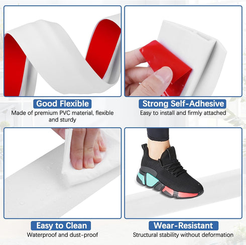 Floor Transition Strip Vinyl Door Threshold Flooring Transition Strip Self Adhesive Carpet Edging Strip for Laminate Doorway Edge Threshold from 2...
