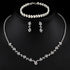 Tatibana Crystal Wedding Jewelry Set, Silver Necklace Earrings Bracelet Crystal Bridal Wedding Jewelry Sets for Brides Bridesmaid Prom Costume Acc...