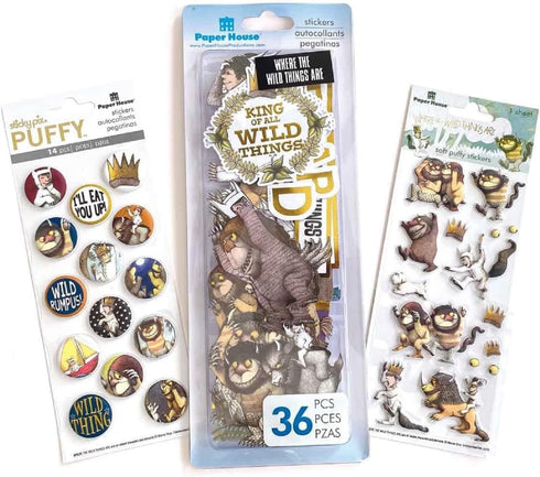 Paper House Productions Where The Wild Things Are Die-Cut & 3D Puffy Sticker Fun Pack for Crafts, Scrapbooking & Collecting...