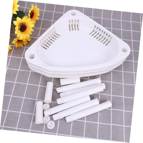 STOBAZA 3 Shelf Layer Stand Home Plastic Shelves Corner Storage Kitchenwhite Basket Organizer Small Household Desk Bathroom for Rack...