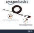 Amazon Basics 3.5 Aux to 2 x RCA Adapters, Audio Cable for Amplifiers, Active Speakers with Gold-Plated Plugs, 25 Feet/7.6 m, Black...