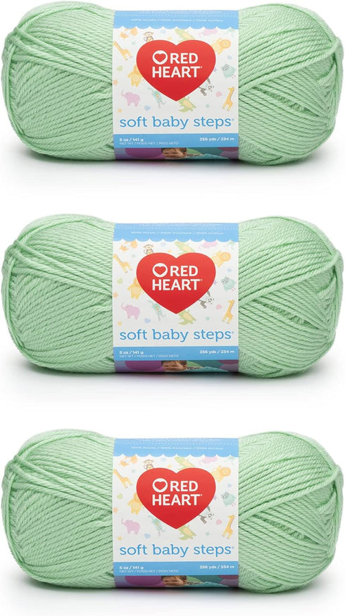 Red Heart Soft Baby Steps Baby Green Yarn - 3 Pack of 141g/5oz - Acrylic - 4 Medium (Worsted) - 256 Yards - Knitting, Crocheting & Crafts......