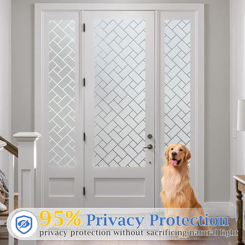 Coavas Non-Adhesive Frosted Glass Window Film & Window Privacy Film for Home & Office - Heat Control, UV & Sun Blocking, Easy DIY Installation, 23...