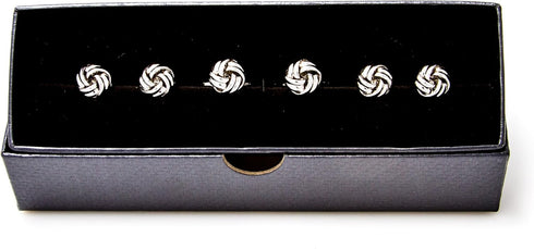 Knot Cufflinks and Studs Tuxedo Set in a Presentation Gift Box & Polishing Cloth...