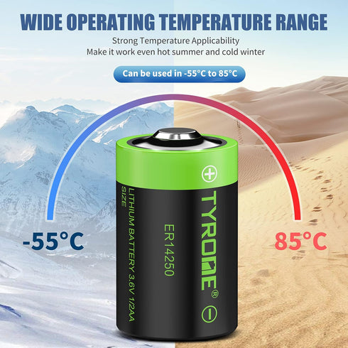 1/2 AA Size LS 14250 ER14250 3.6 Volt 1200 mAh Lithium Batteries 4 Pack, Tyrone Batteries Compatible for Dogwatch Dog Collar and Some of Movement ...