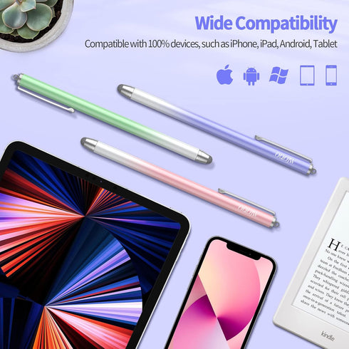 Stylus Pens for Touch Screens, High Precision 2-in-1 Disc Stylus Pen with Magnetic Adsorption, Compatible with iPad/iPhone/Tablets/Android and All...