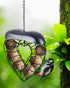 Hanging Wild Bird Feeder, Suet Ball Bird Feed Dispenser, Suet Ball Holder for Outside, Fat Ball Feeder, Heart Shaped...